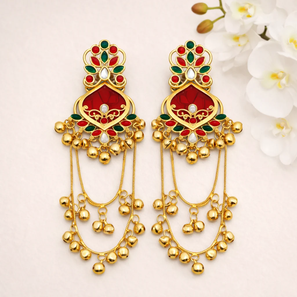 Shahi Gulnaar Kashmiri Earring - Image 3