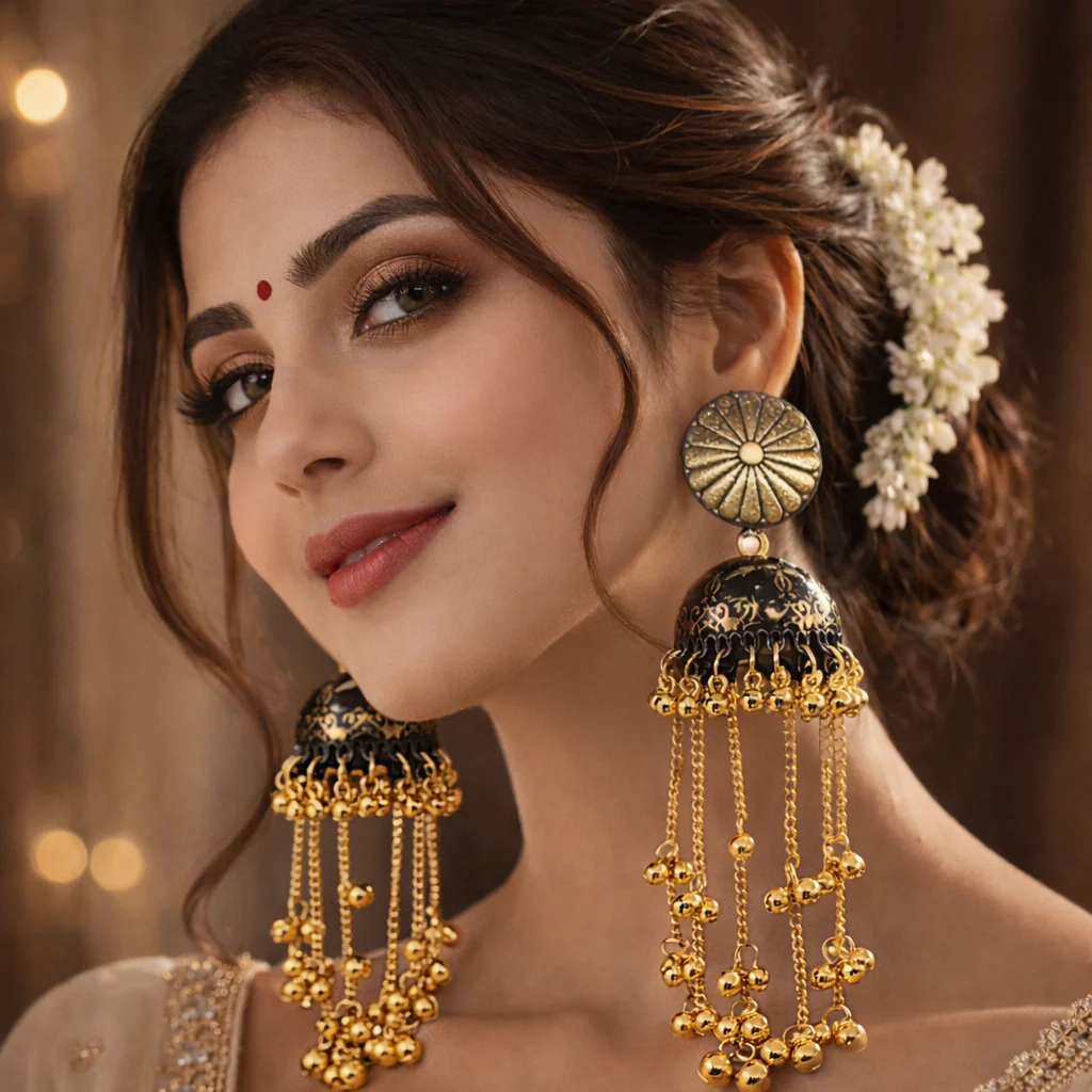 Shahi Swarn Lahari Kashmiri Earring - Image 2