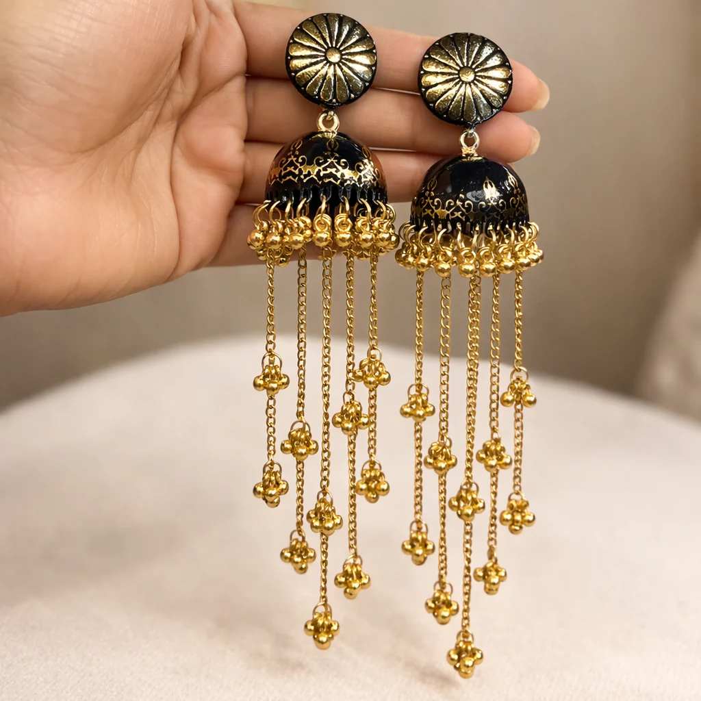 Shahi Swarn Lahari Kashmiri Earring - Image 3