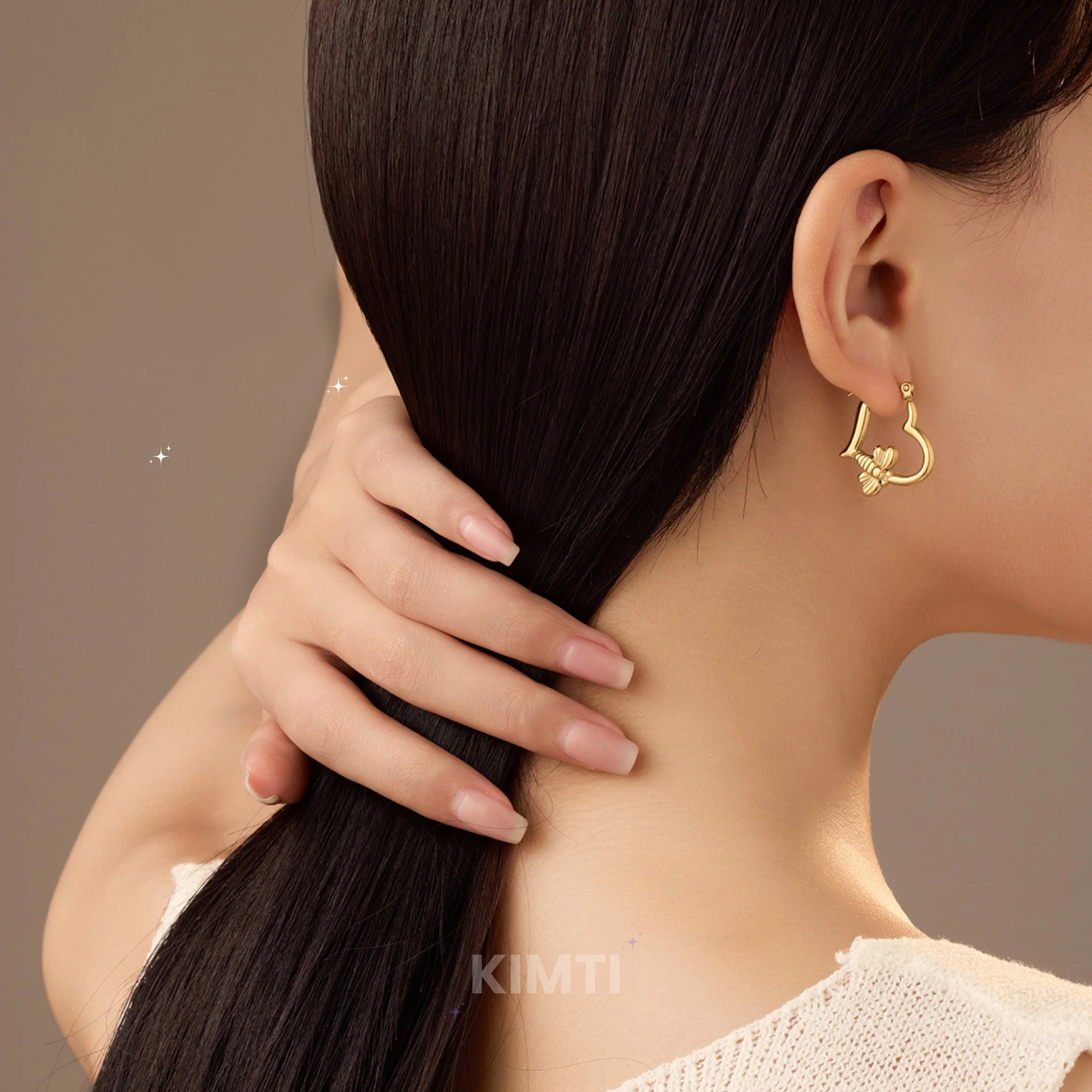 18K Gold Plated Sharp Falcon Hoop Anti Tarnish Earring - Image 3