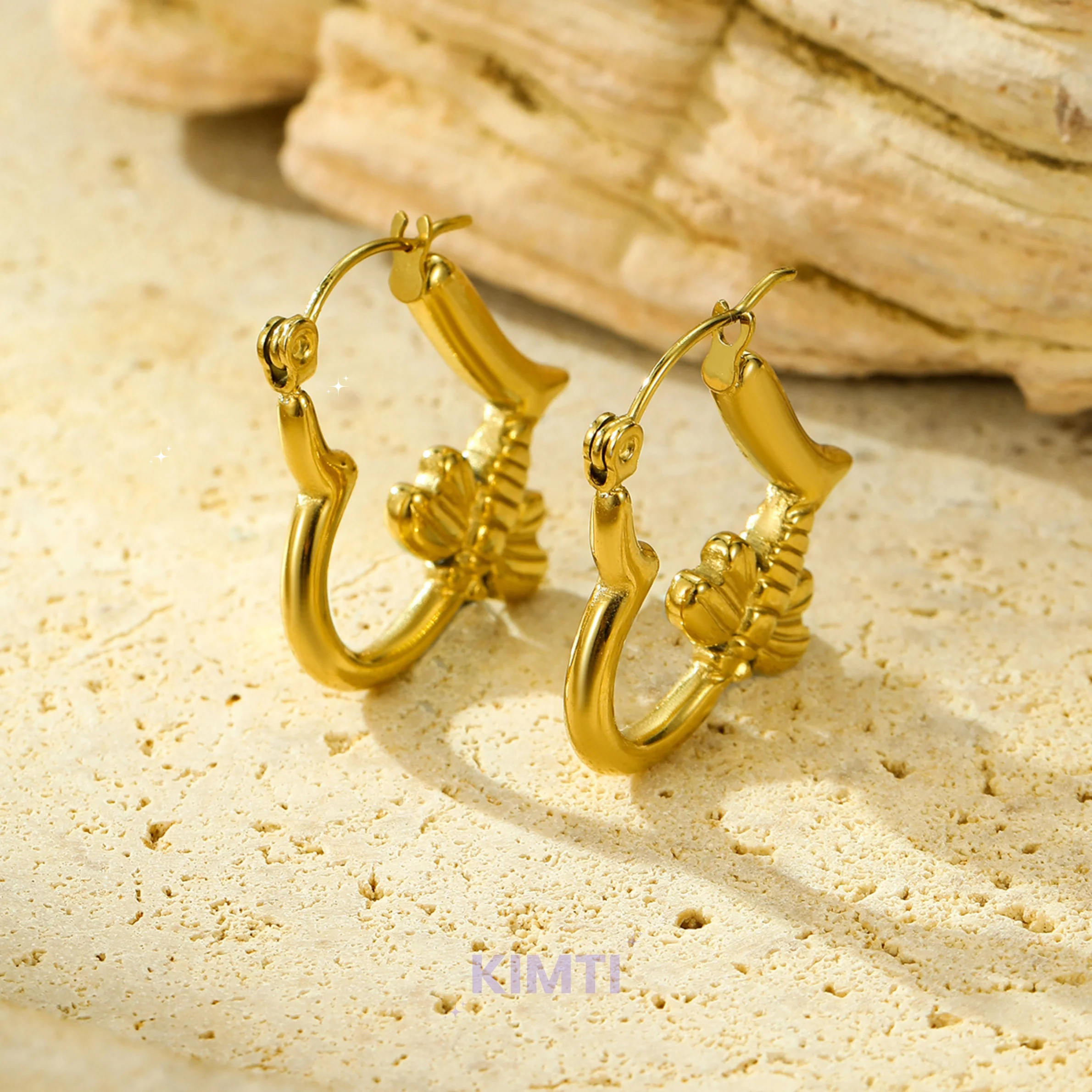 18K Gold Plated Sharp Falcon Hoop Anti Tarnish Earring - Image 4