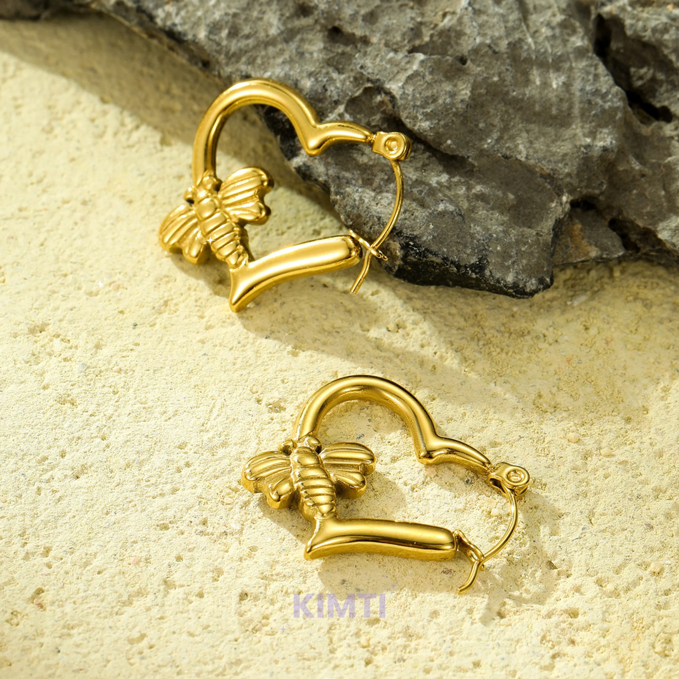 18K Gold Plated Sharp Falcon Hoop Anti Tarnish Earring - Image 5