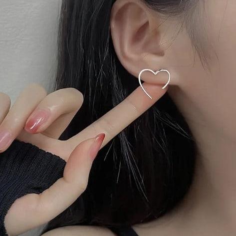 Silver Heart Stud Earring - Image 2
