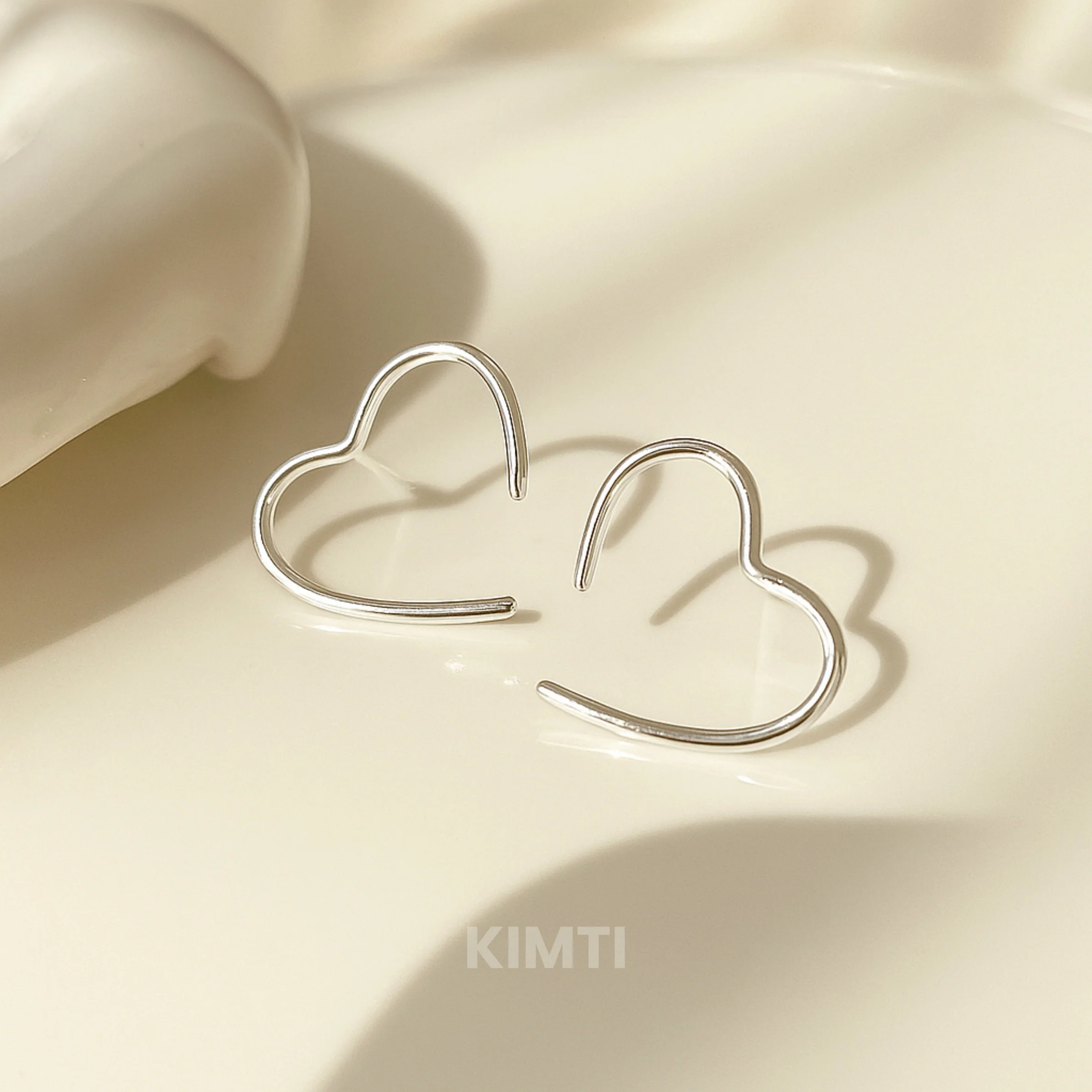 Silver Heart Stud Earring - Image 4