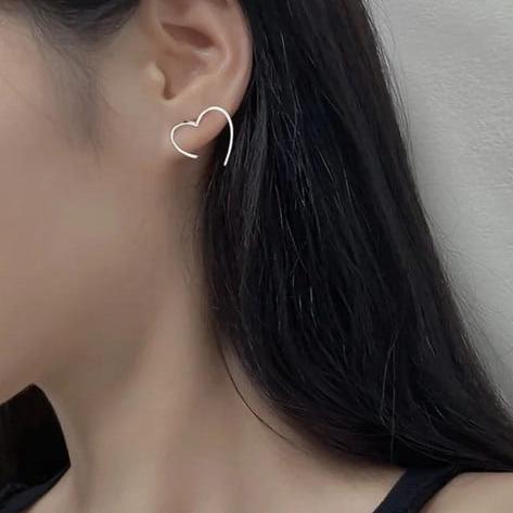 Silver Heart Stud Earring - Image 7