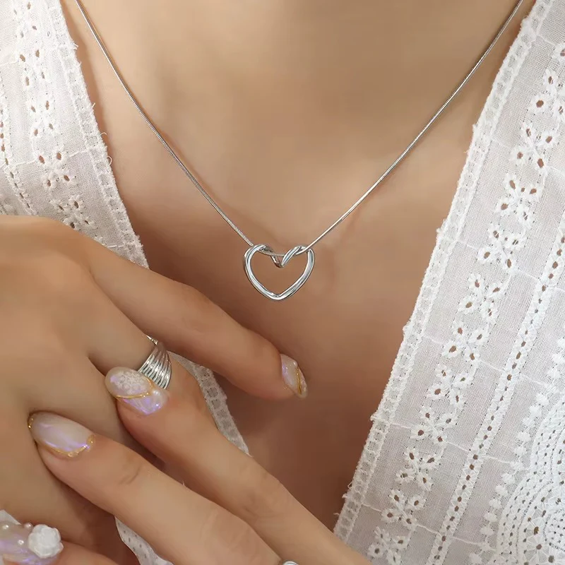 Silver Plated Heart Necklace - Image 2