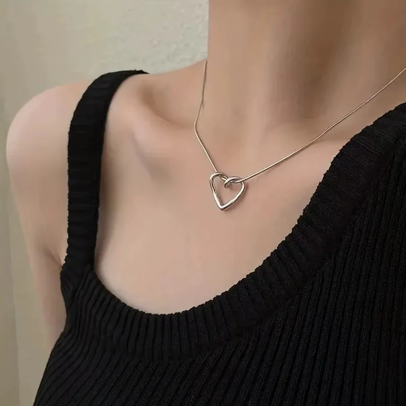 Silver Plated Heart Necklace - Image 3