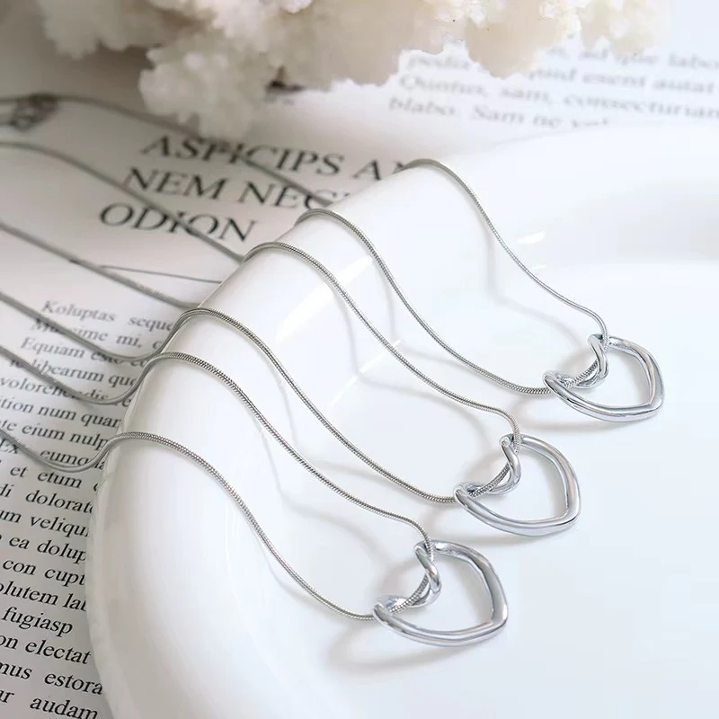 Silver Plated Heart Necklace - Image 4