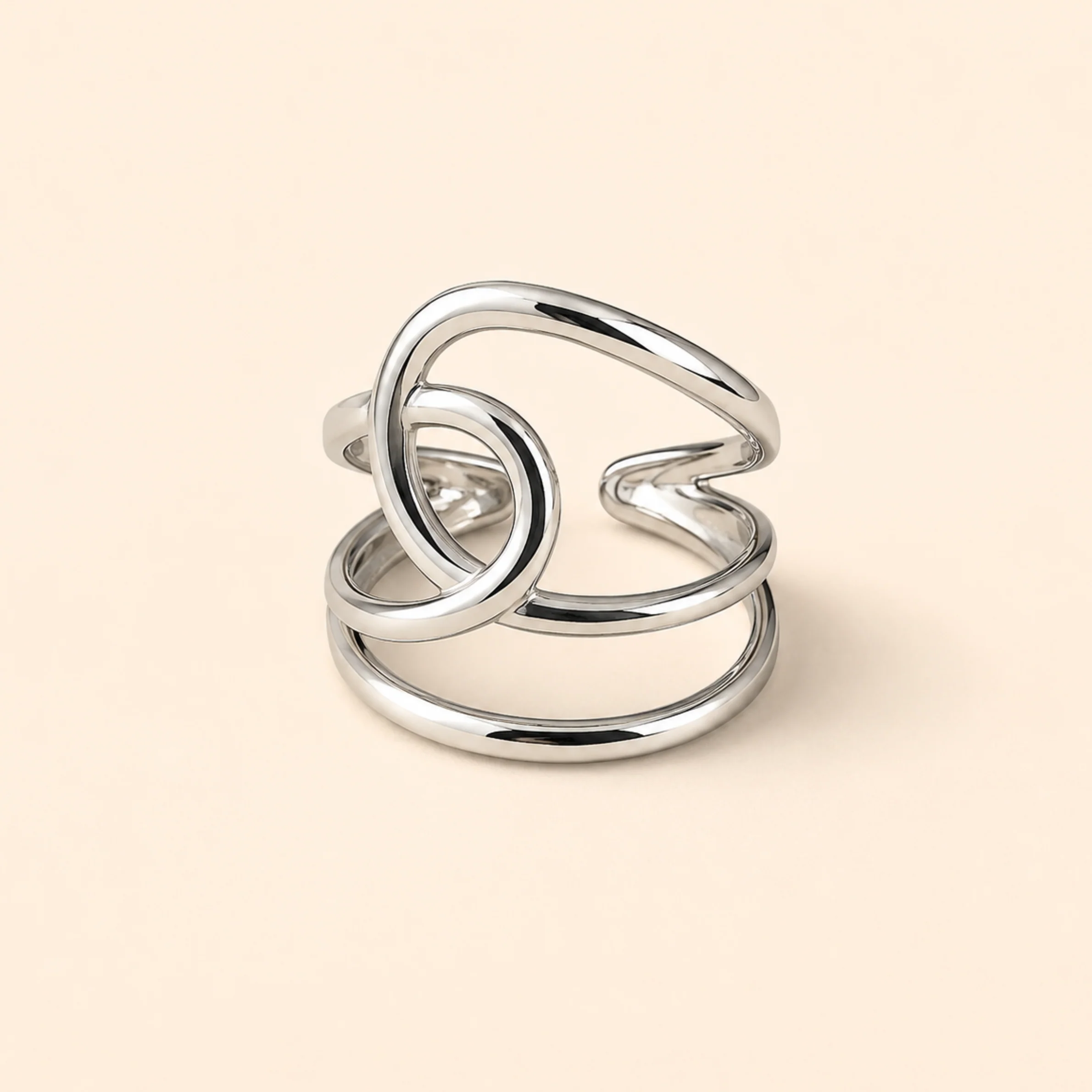 Silver Plated  Loop Heart Ring
