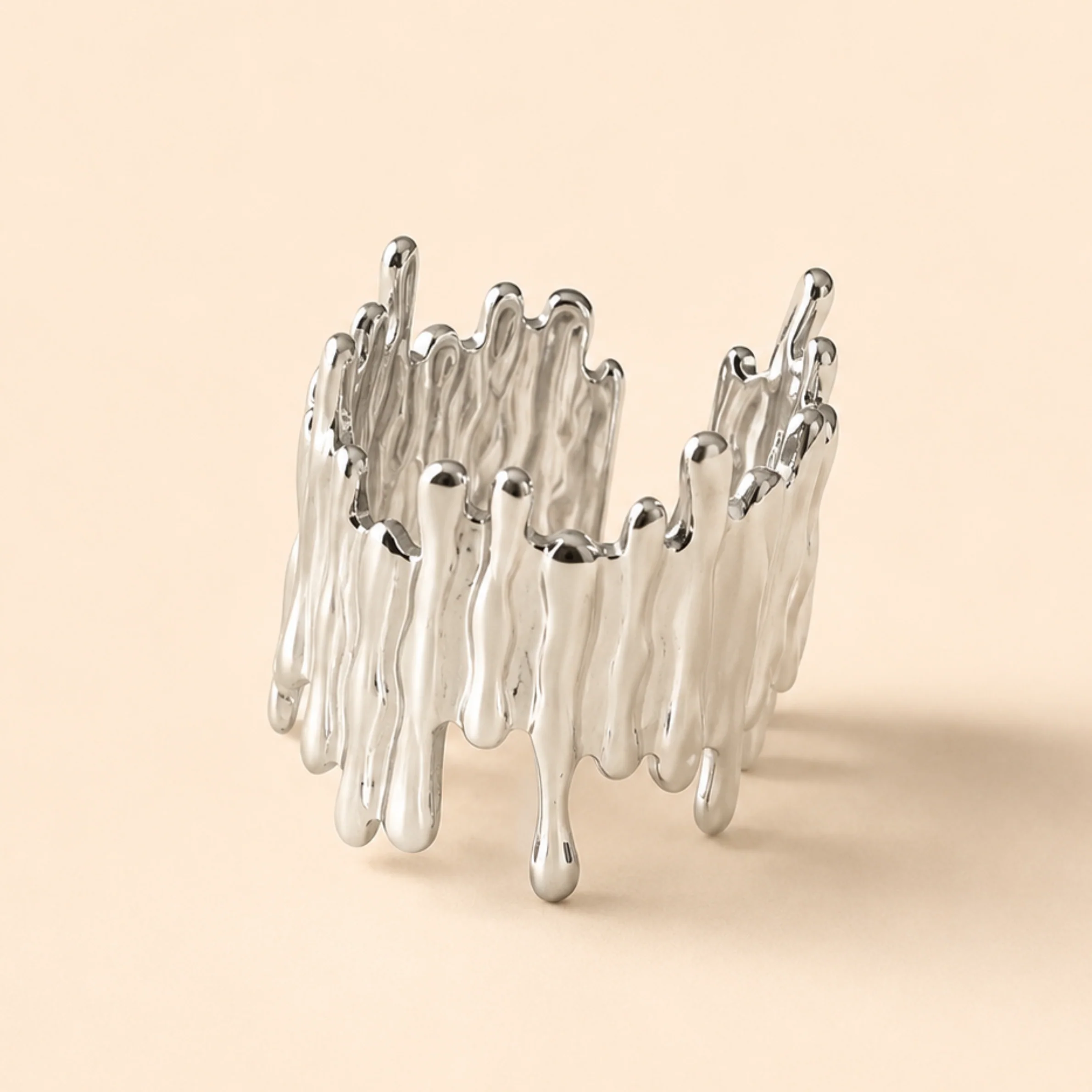 Silver Plated  Melt Band Ring