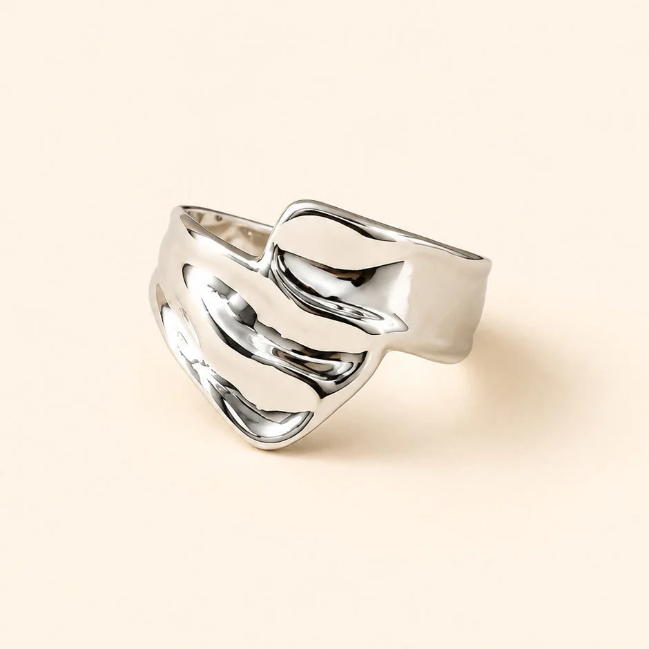 Silver Plated  Melt Ring