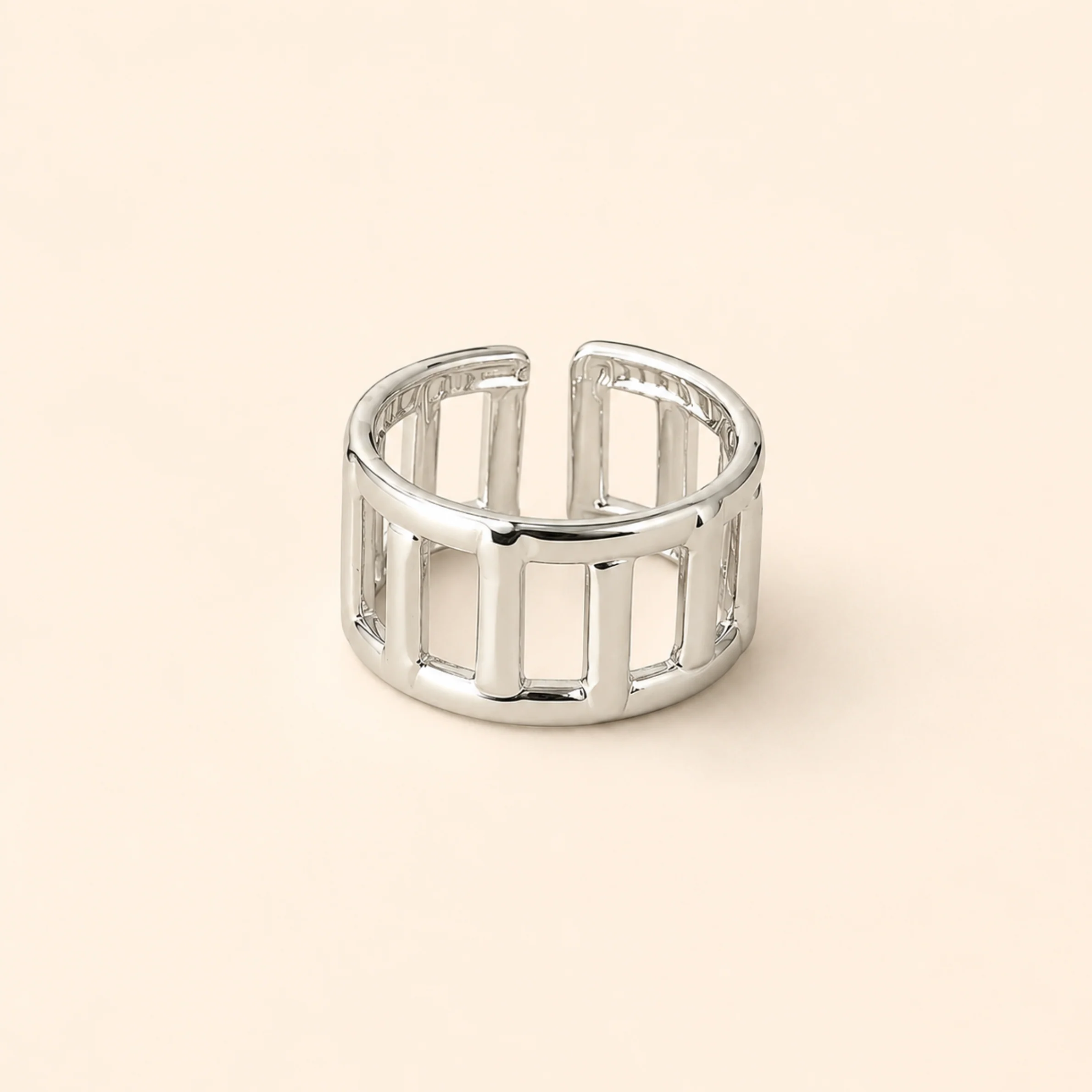 Silver Plated Open Frame Ring