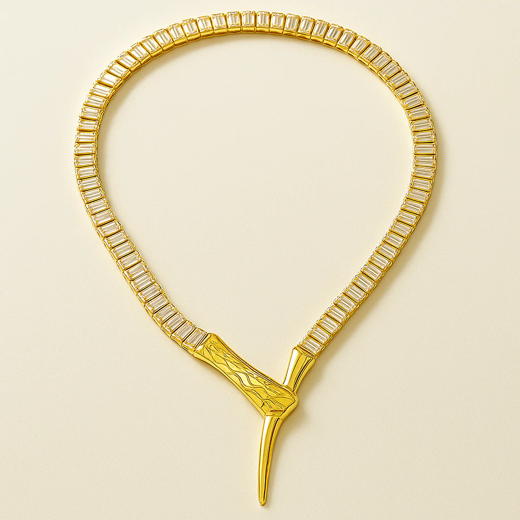 Snake Luxe Choker Necklace - Silver