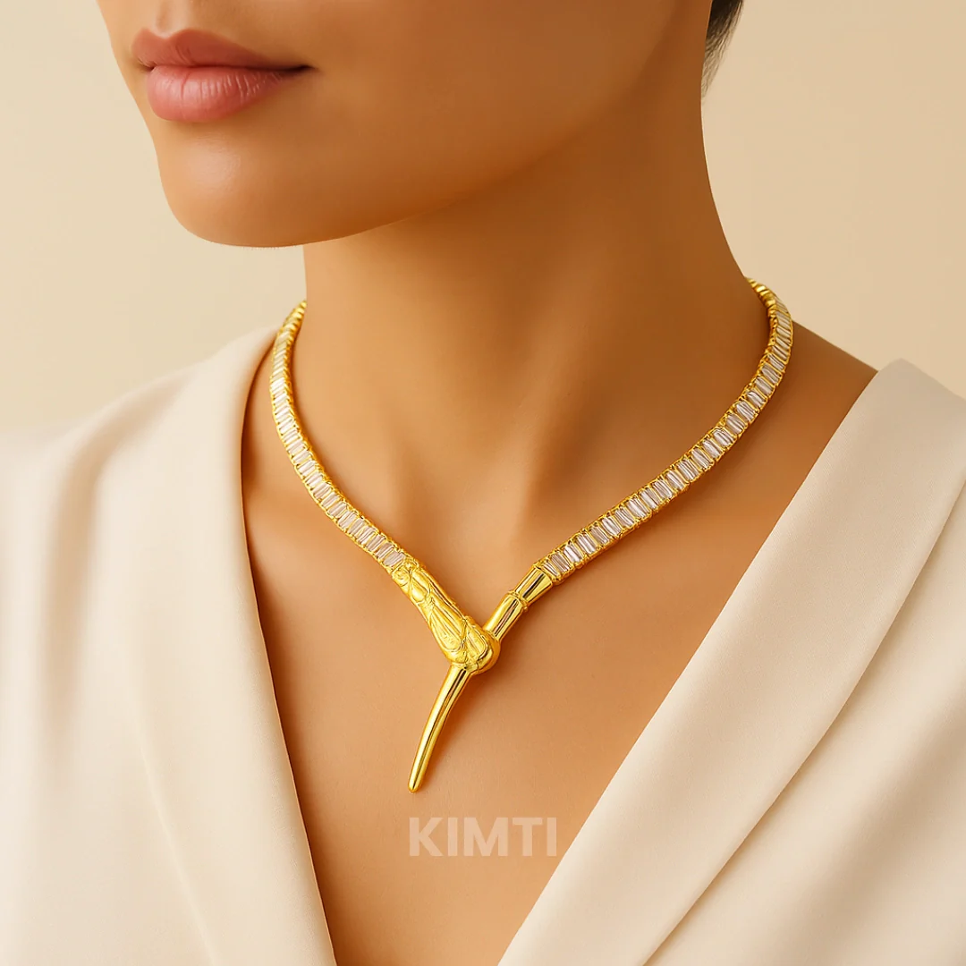 Snake Luxe Choker Necklace - Silver - Image 2