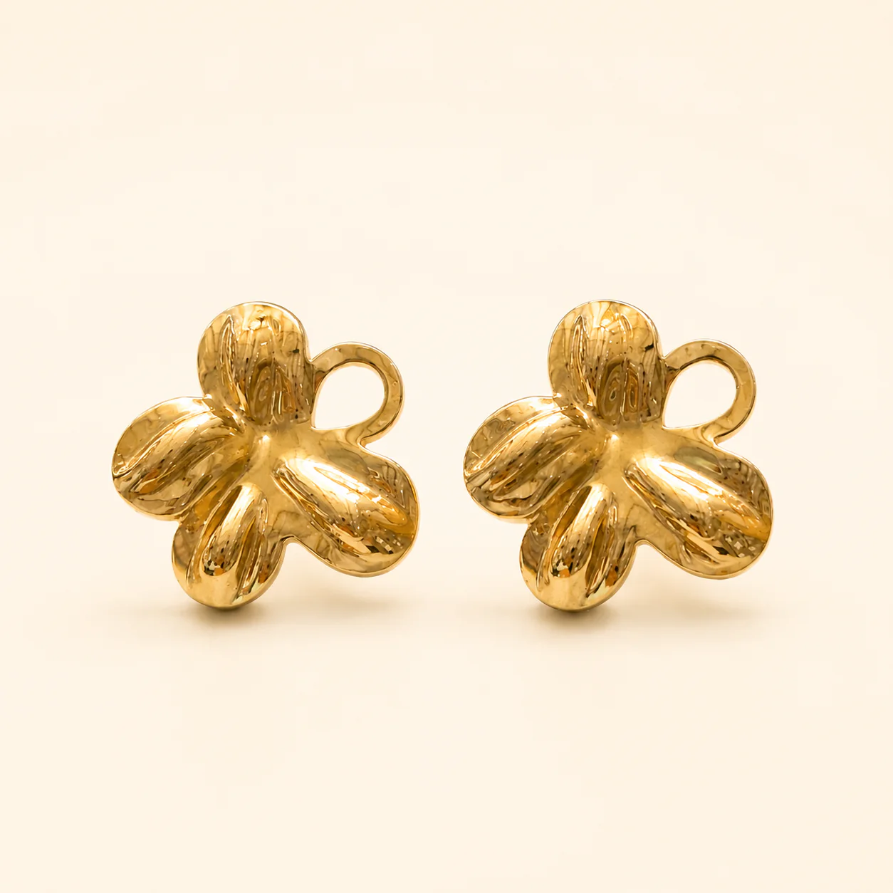 Stainless Steel Flower Earrings