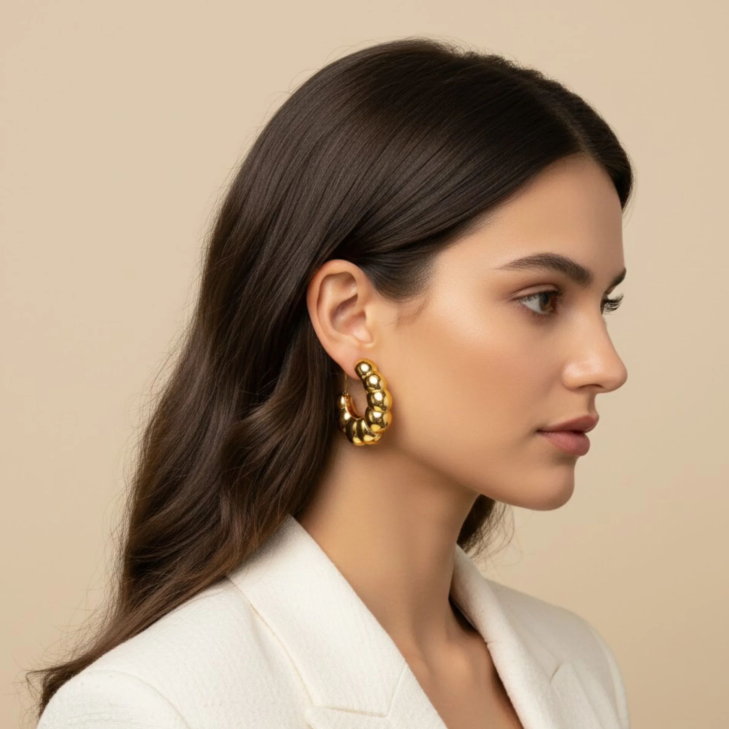 Moonlit Bloom Hoop Earring - Image 2