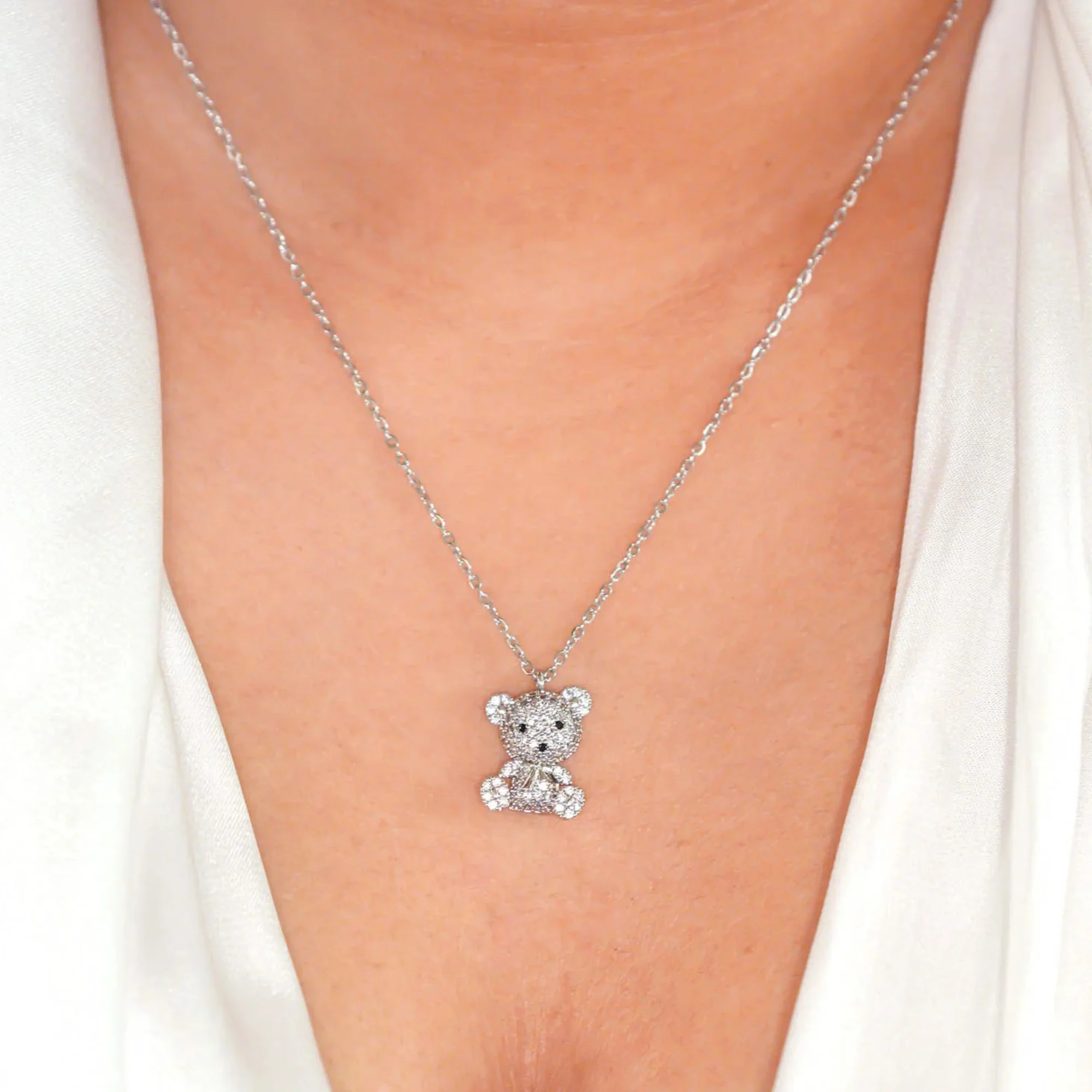 Sweetheart Teddy Pendant Necklace