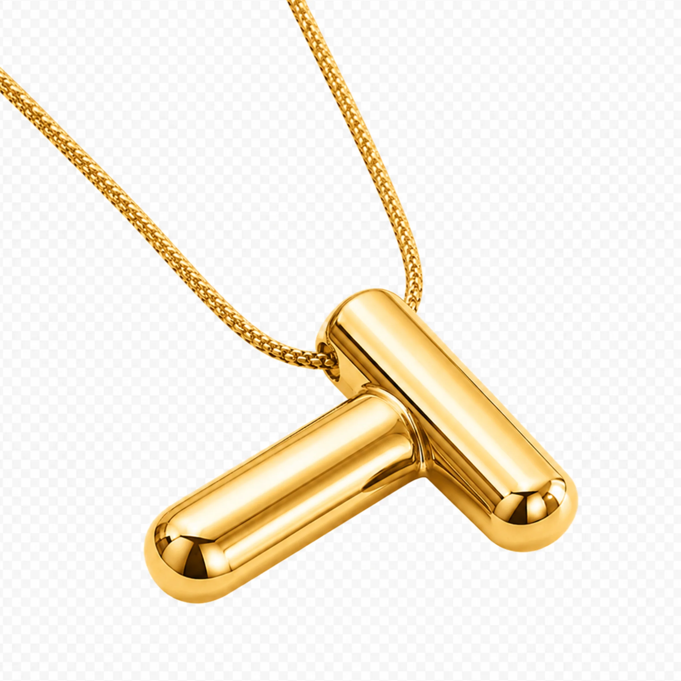 Initials Letter "T" Anti Tarnish Necklace - Image 3
