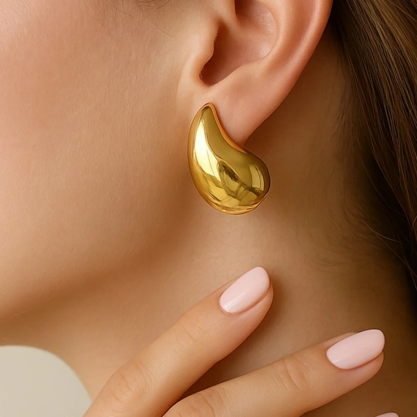 Tear Drop Golden Earring - Just Rs. 49