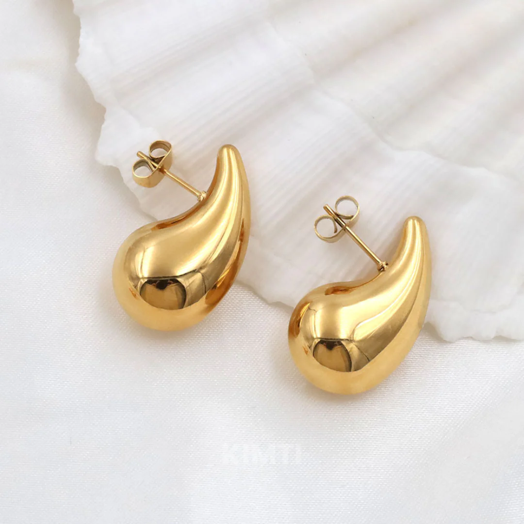 Tear Drop Golden Earring - Just Rs. 49 - Image 2
