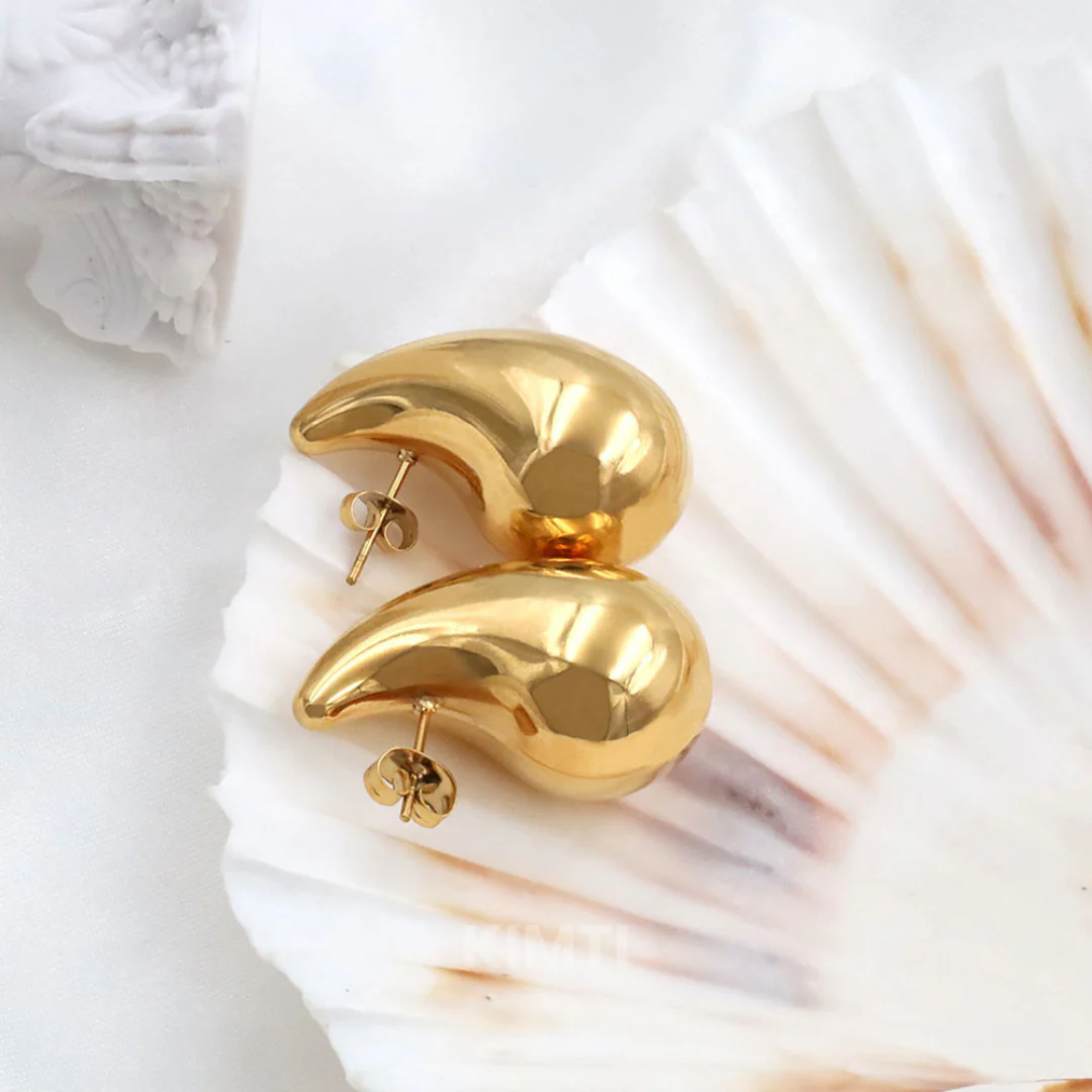 Tear Drop Golden Earring - Just Rs. 49 - Image 7
