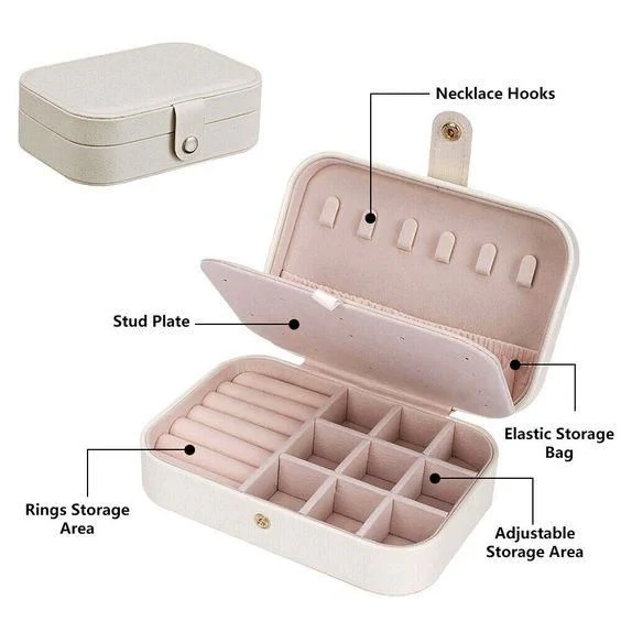 TOG Jewelry Box Leather Double Layer Travel - Image 3