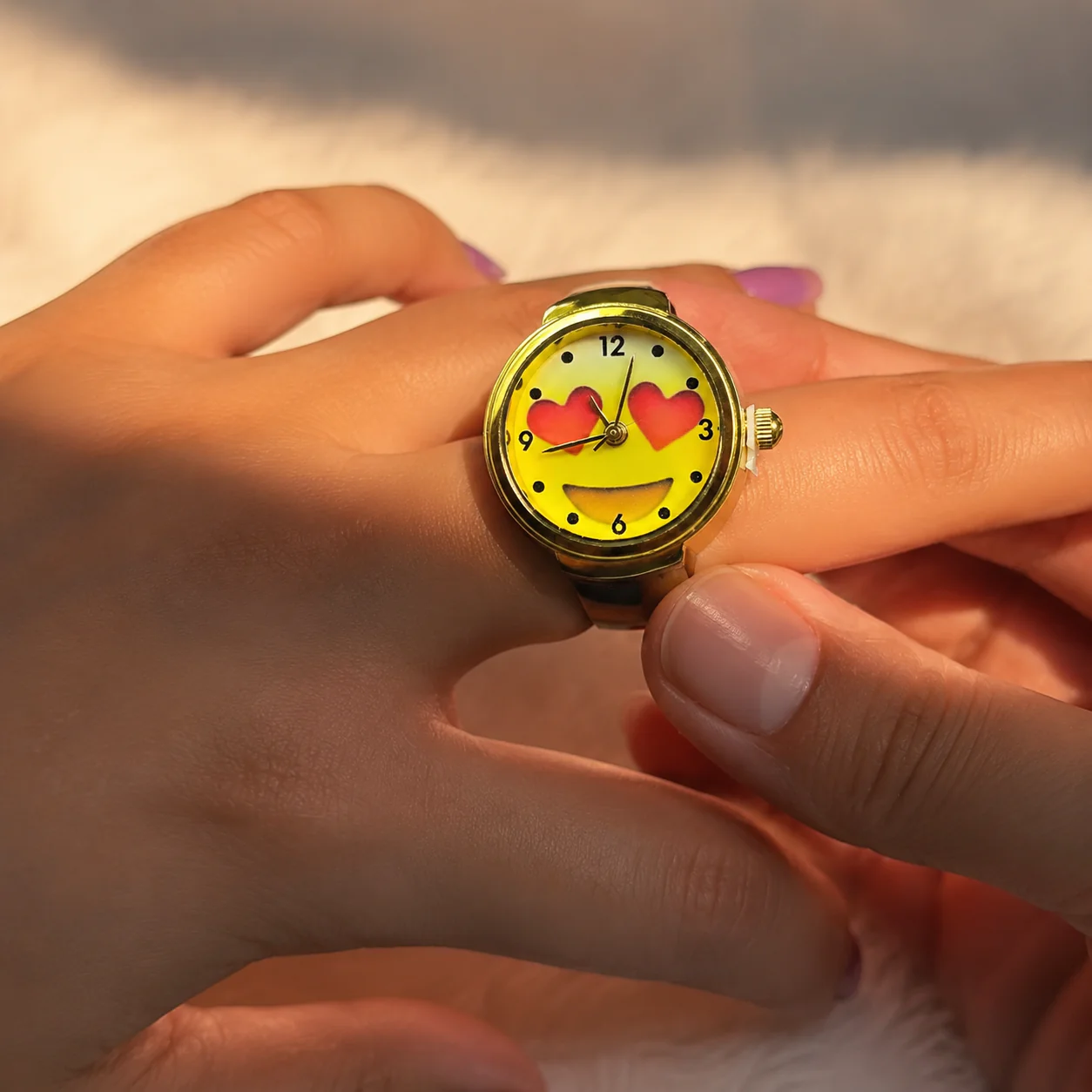 Trendy Smiley  Ring Watch - Image 2