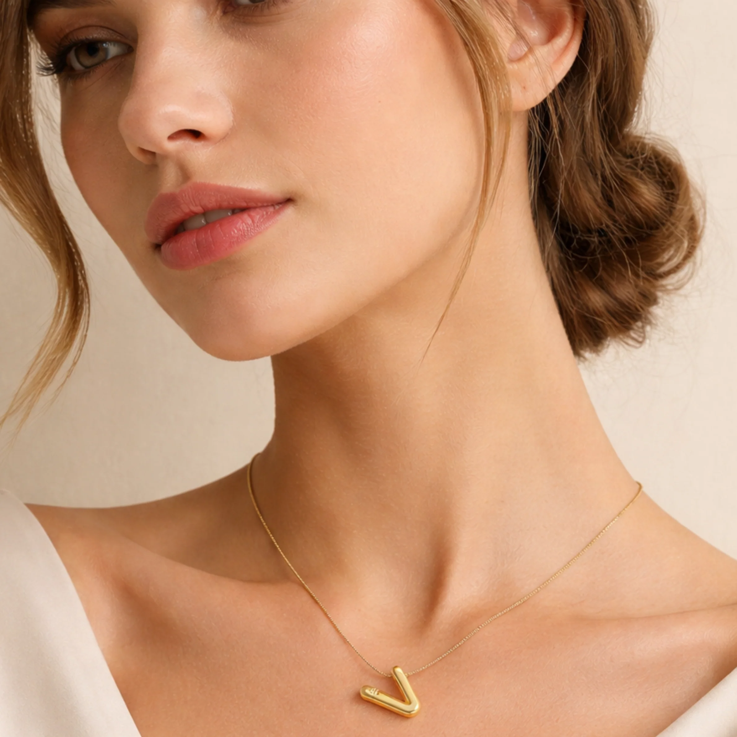 Initials Letter "V" Anti Tarnish Necklace - Image 2