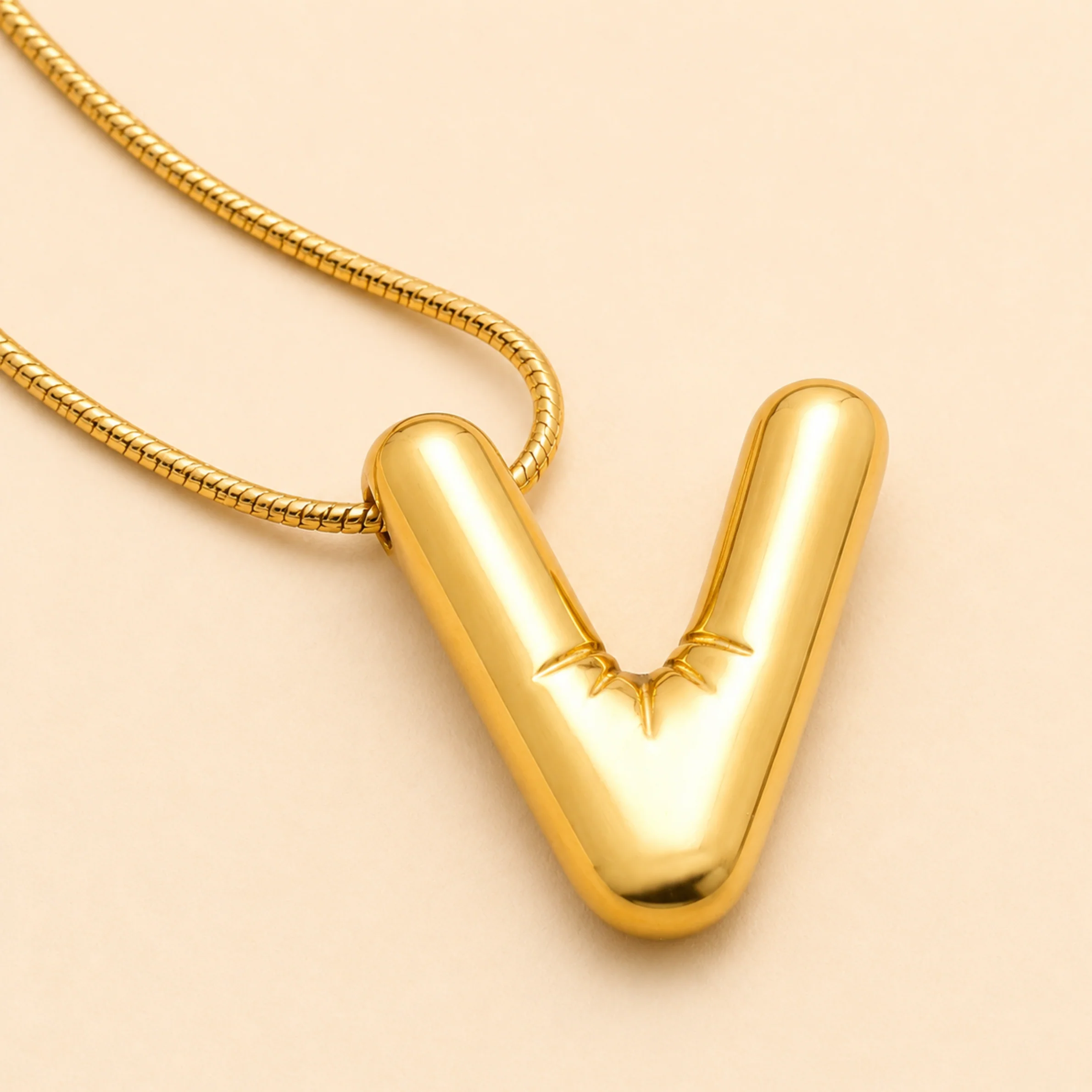 Initials Letter "V" Anti Tarnish Necklace - Image 3