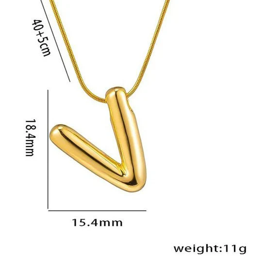 Initials Letter "V" Anti Tarnish Necklace - Image 4