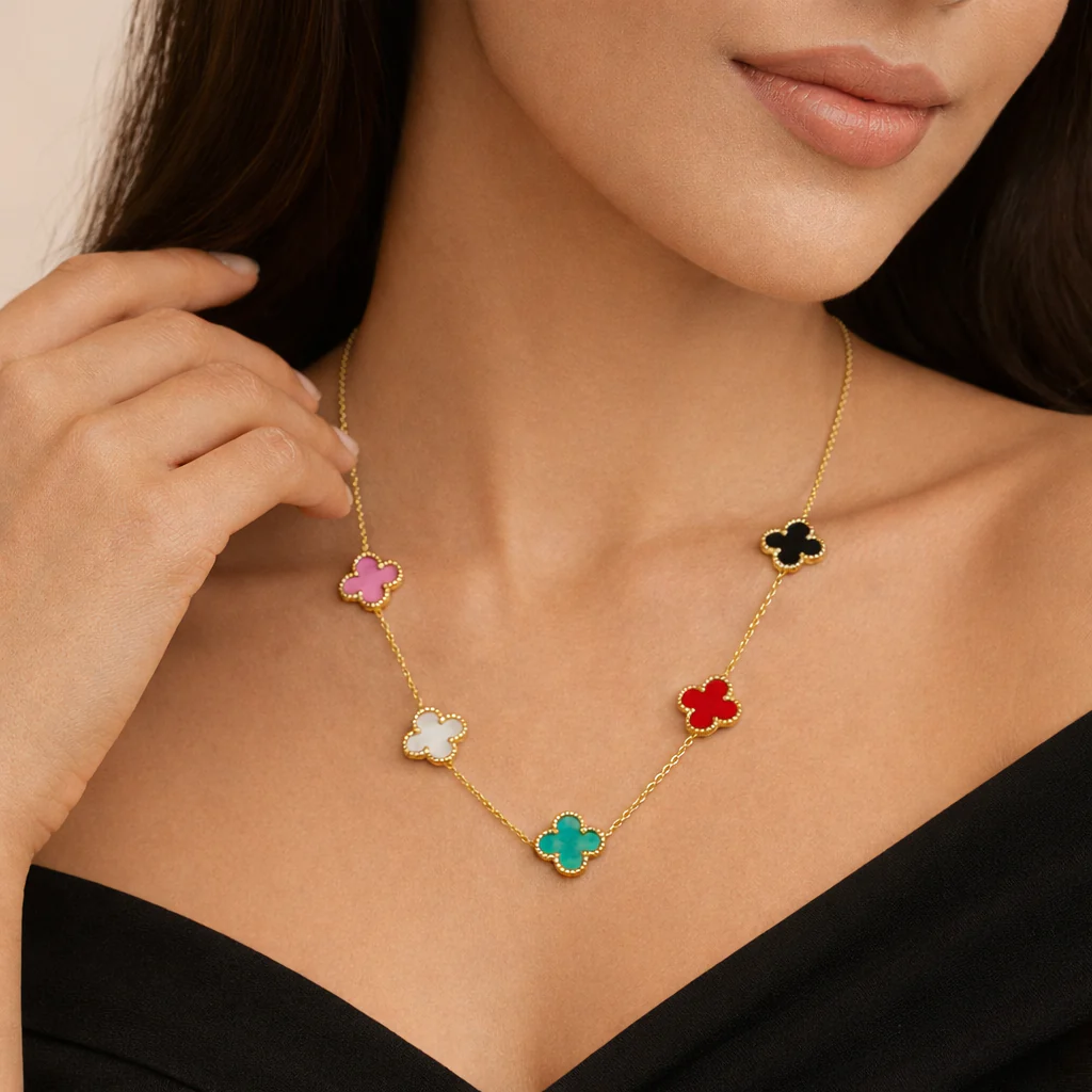 Vivid Clover Anti Tarnish Necklace - Image 4