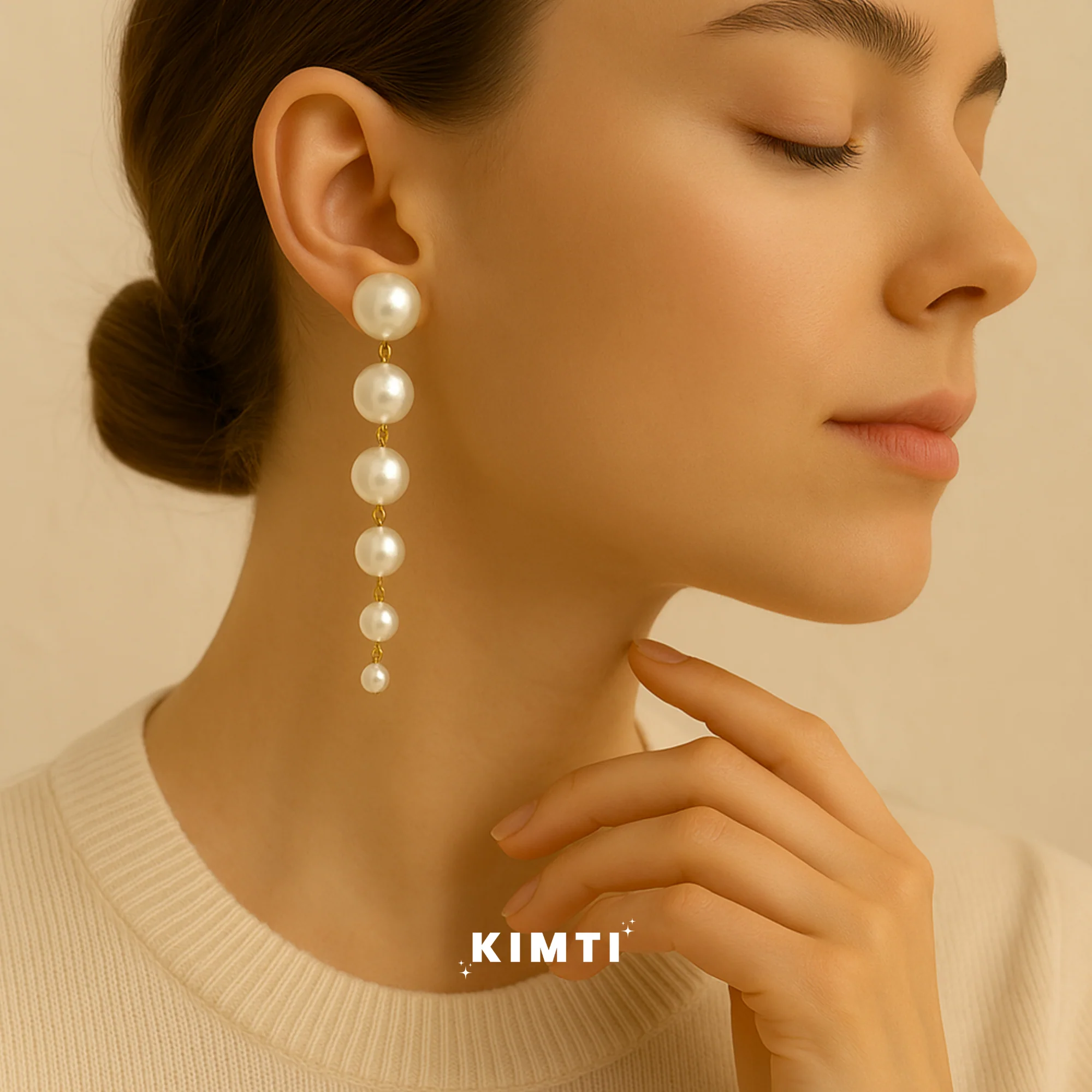 Just Rs. 49 Vogue Vanity White Pearl Earring - Image 3