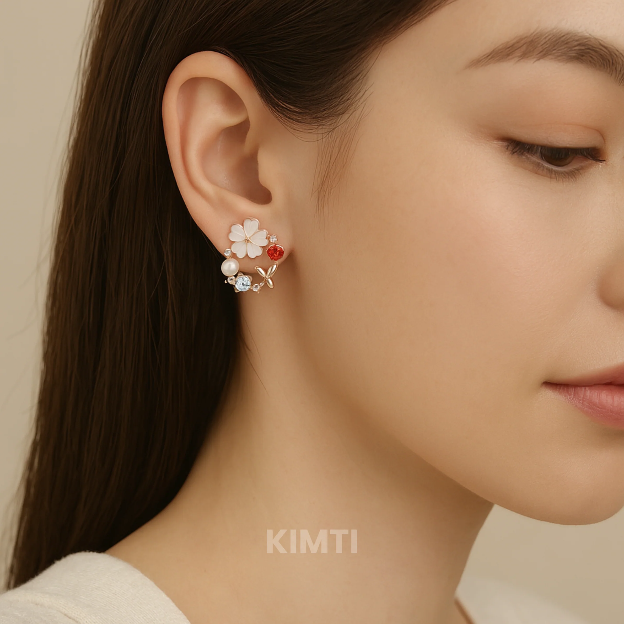Workplace Glamour Circle Flower Earring - Image 4