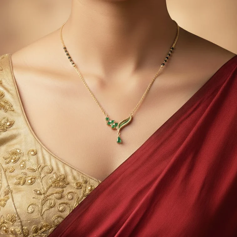 Zoya Emerald Charm Mangalsutra - Image 2