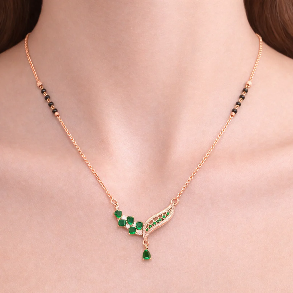Zoya Emerald Charm Mangalsutra - Image 3