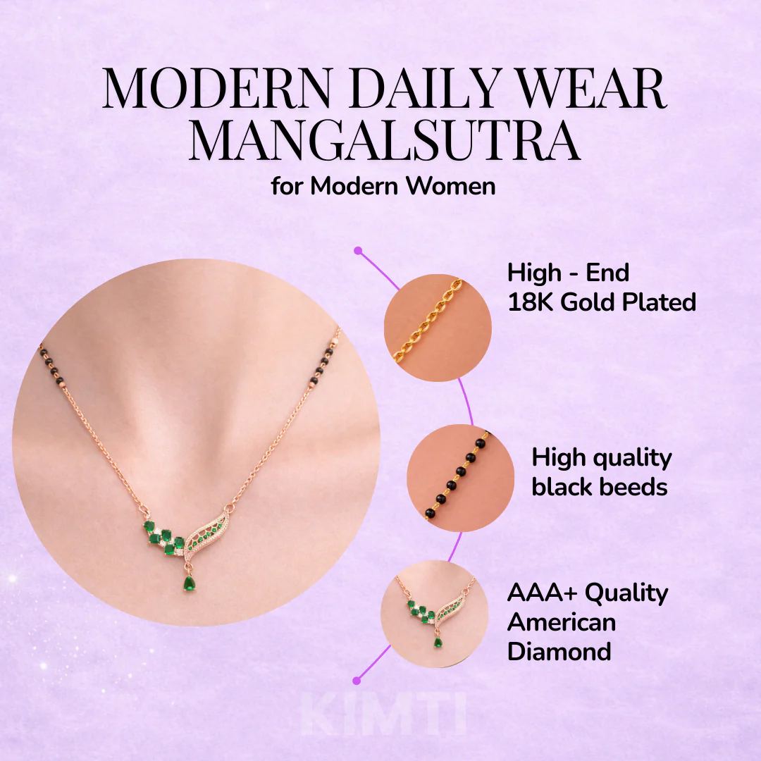 Zoya Emerald Charm Mangalsutra - Image 4